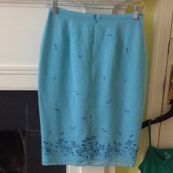 Vintage Express Y2K 90s Slip Skirt Turquoise Fairy - Size 3/4 - Picture 3 of 7